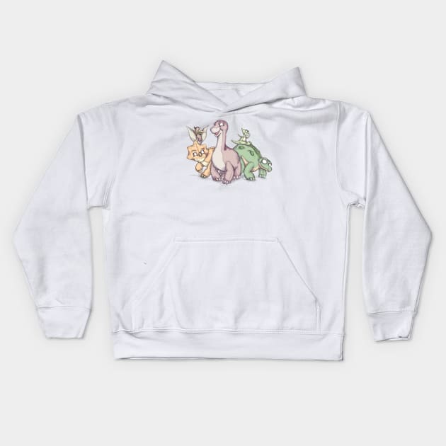 Plush Dinosaurs Kids Hoodie by LVBart